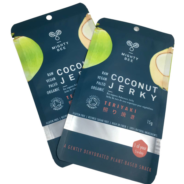 Τσάντες πλαστικές Mylar Coconut Jerky Packaging με καθαρό παράθυρο