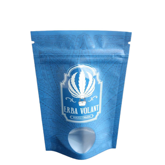 Μυρωστική σακούλα UV γυαλιστερό παράθυρο 3.5g CBD λουλούδια συσκευασία σακούλες με φερμουάρ