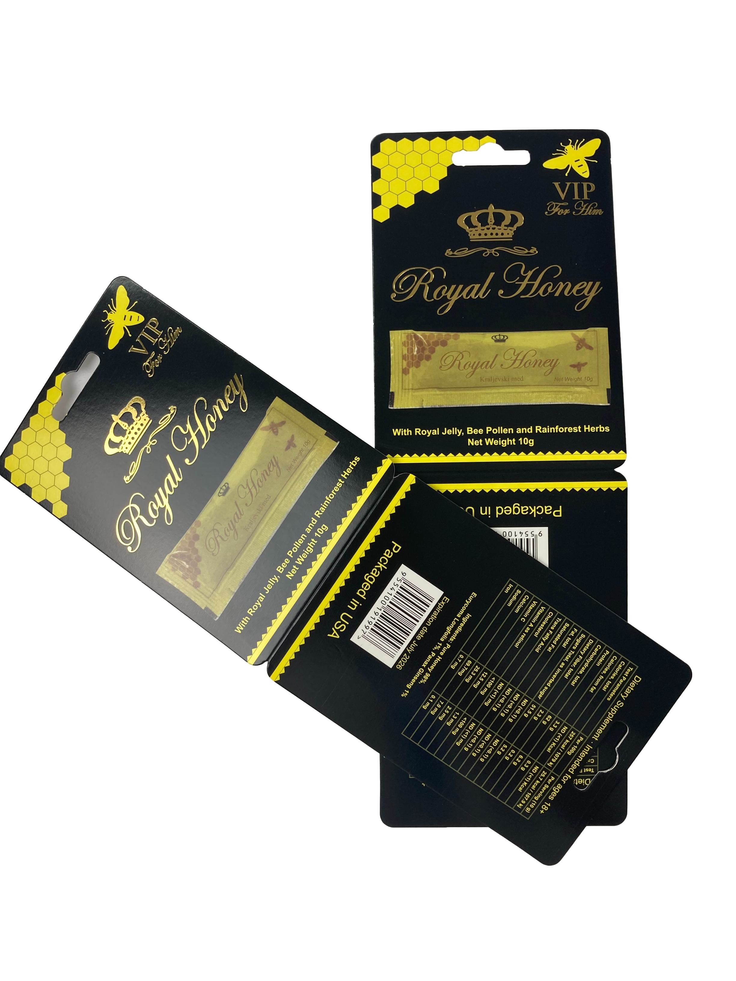 Χονδρική πώληση Royal Honey Sachet Packaging Χάρτινη κάρτα Luxury Honey Packaging με θερμή σφραγίδα