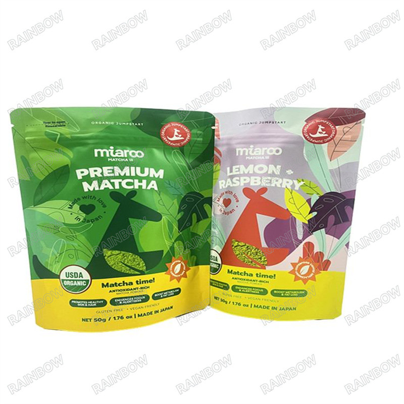 Ψηφιακή εκτύπωση 100% βιοδιασπώμενες σακούλες χαρτιού Kraft Custom Manufacturers Stand Up Food Packaging Zipper πλαστική τσάντα C