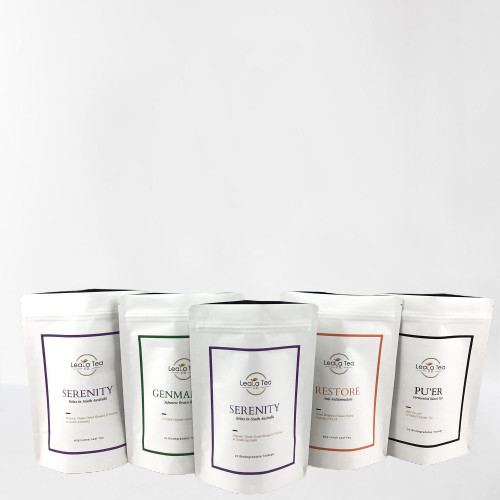 Επανακλείσιμες όρθιες τσάντες με προσαρμοσμένο λογότυπο για συσκευασία αποξηραμένων σακουλών τσαγιού