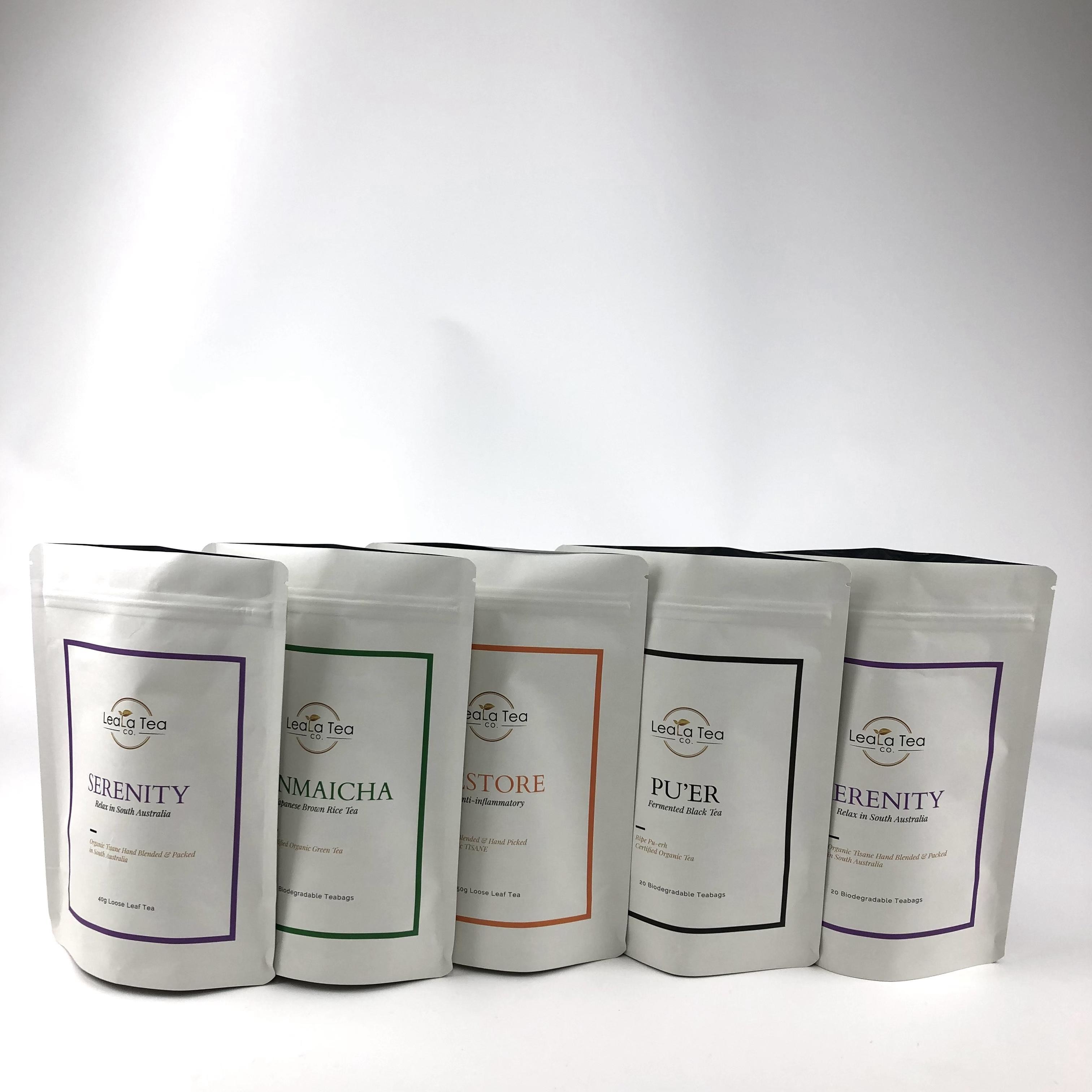 Διαπραγματεύσιμη μέθοδος αποστολής και βαλβίδα απολύμανσης Kraft Paper Bags Tea Bags Packaging