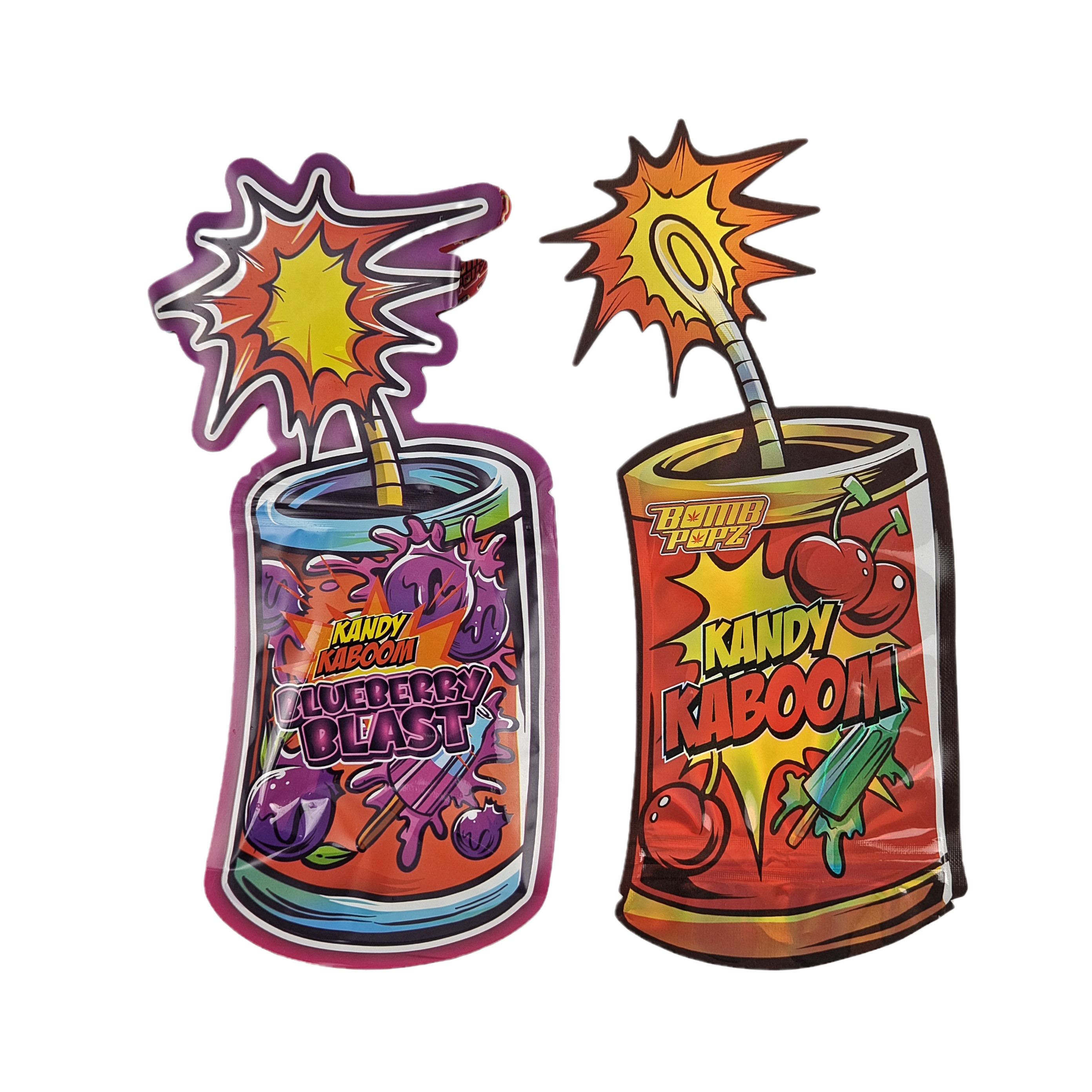 Προσαρμοσμένο σχεδιασμό Τυπωμένο Die Cut Ziplock Ειδικό σχήμα Ακανόνιστη πλαστική συσκευασία 3.5g σακούλα Mylar