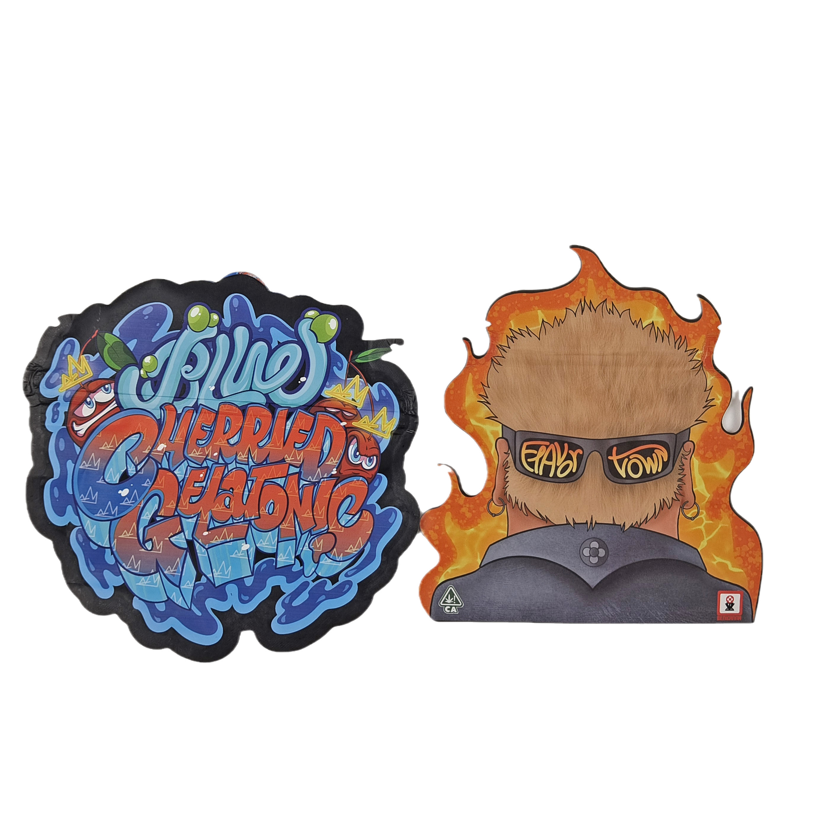 Προσαρμοσμένες τσάντες ψηφιακής εκτύπωσης συσκευασία ολογραφικό φύλλο πεθαμένης κοπής ειδικής μορφής Ziplock πλαστικό Mylar 3.5g πεθαμένης κοπής τσάντες