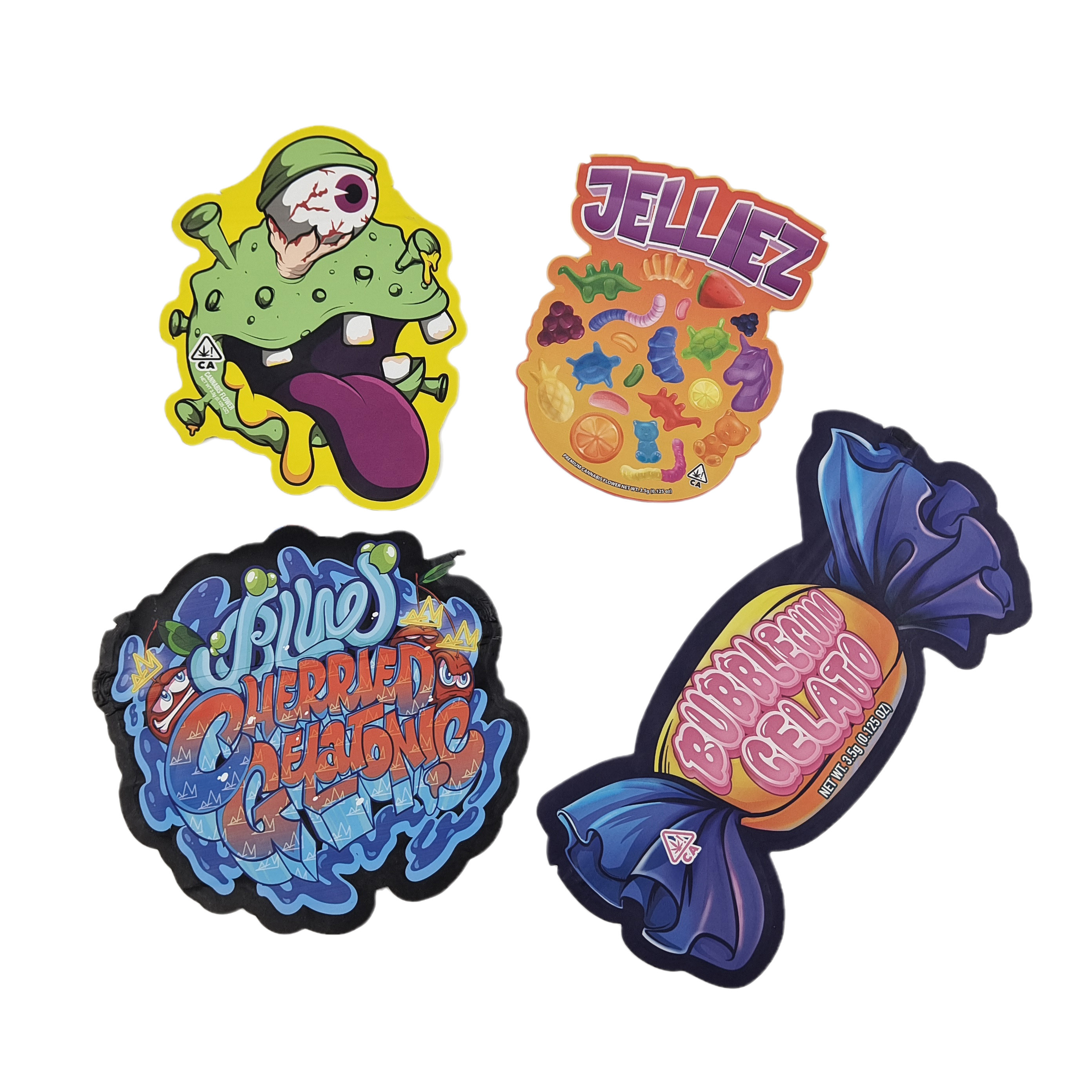 Προσαρμοσμένο κόψιμο πλαστικού εκτυπωμένου λογότυπου Αδιάβροχο 3.5 Τρώσιμες συσκευασίες τροφίμων Ziplock Τρώσιμα σνακ Mylar σακούλες