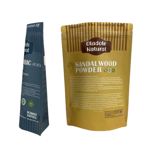 Καφέ χάρτινο σνακ πακέτο συσκευασία Stand Up τσάντα επίπεδο κάτω με φερμουάρ