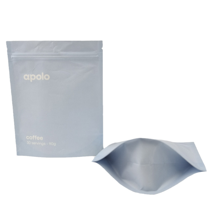 Τυπωμένο χάρτινο χαρτί Kraft Stand Up Zipper Bag