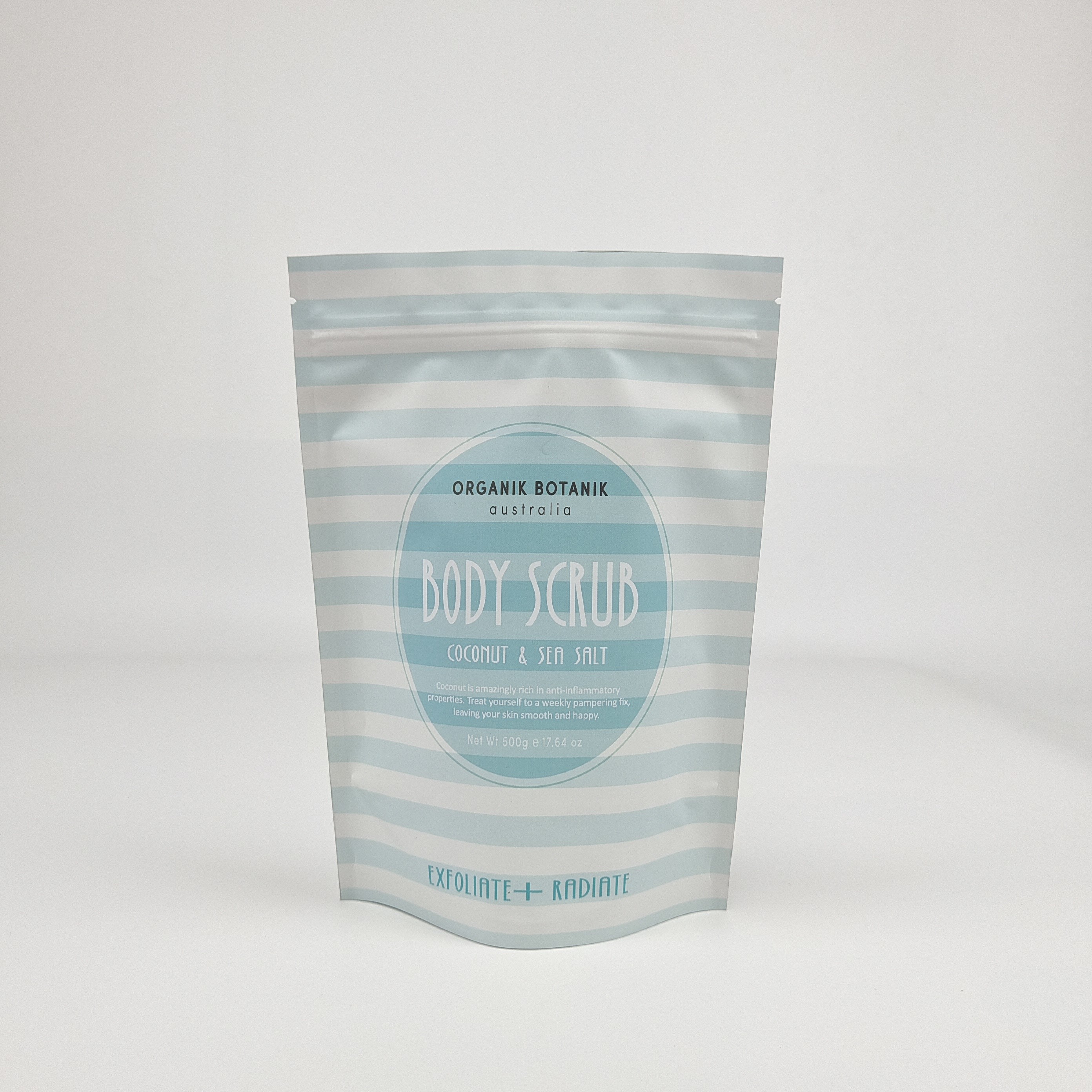 Υψηλής ποιότητας σφουγγάρισμα σώματος Τυπωμένες σακούλες συσκευασίας πλαστικό φύλλο αλουμινίου προσαρμοσμένο φερμουάρ στέκεται προς τα πάνω τσάντες για το αλάτι του μπάνιου