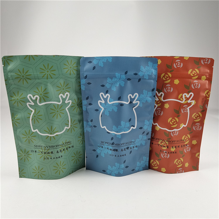 Προσαρμοσμένο μέγεθος Περιβαλλοντικά φιλική σακούλα με σνακ συσκευασία Ματ Αλουμινίου φύλλο Stand Up Pouch Ziplock Doypack σακούλα