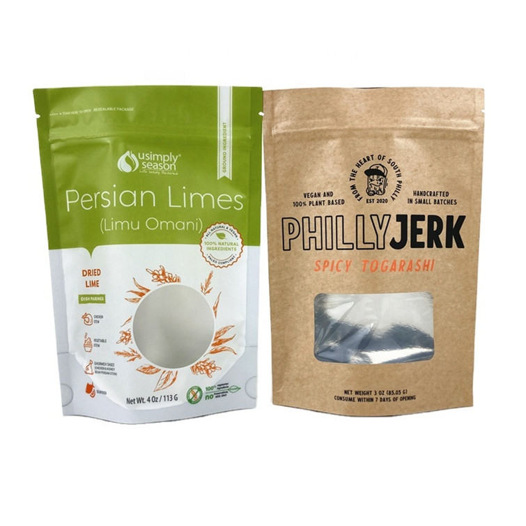 Τροφίμων Κασέτες χαρτιού Kraft για μαγγόλα σκόνη Τροφίμα Μπισκότα καρύδια Κουκί τροφή κατοικίδιων ζώων Περιβαλλοντικά φιλικό τσάι αφήστε απρόσβλητη μυρωδιά χαρτοσακούλα