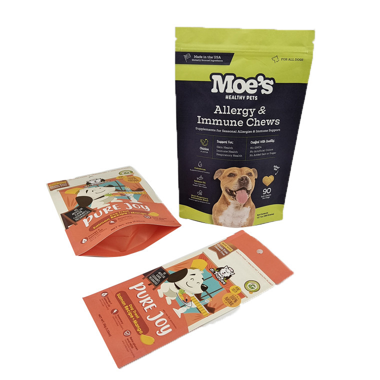 Προσαρμοσμένο οικολογικά φιλικό λευκό χαρτί Kraft Μαγγό σκόνη ξηρούς καρπούς τροφή κατοικίδιων ζώων βιοδιασπώμενο φερμουάρ απρόσβλητη μυρωδιά χαρτί συσκευασία σακούλα