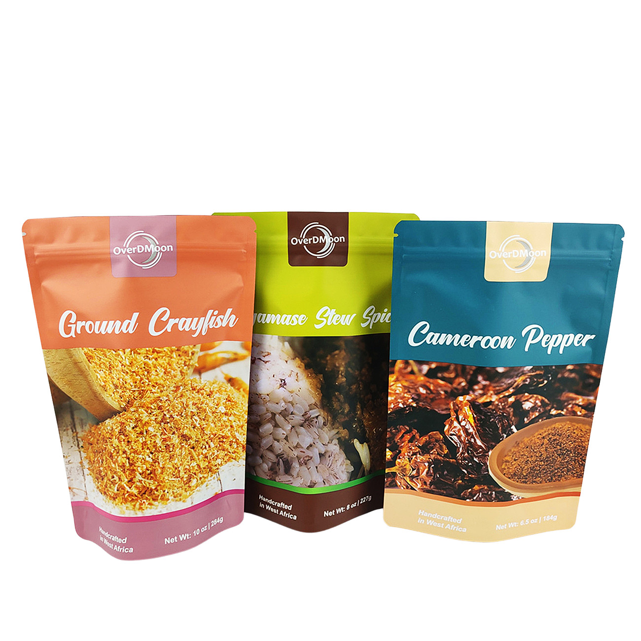 Ματ Τελειωμένο 250g πλαστική σακούλα για καρυκεύματα συσκευασία Τροφική ποιότητα μπαχαρικά σακούλα