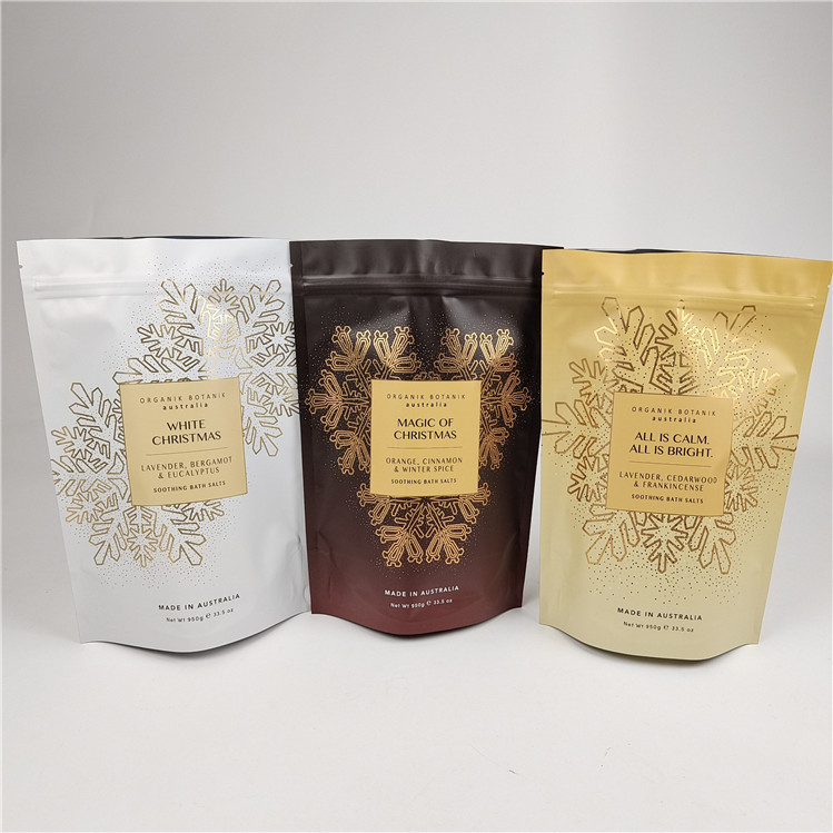 Μωδική συσκευασία Υψηλής ποιότητας Επανακλειστική εύκολη γραμμή δακρύων Μύλαρα σακούλες αλάτι μπάνιου συσκευασία σακούλα