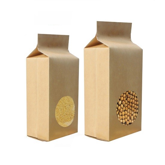 Μόνο μόνιμο δευτερεύον Gusset προσαρμοσμένη τσαντών εγγράφου συσκευασία Supar 250 γραμμάριο με το παράθυρο