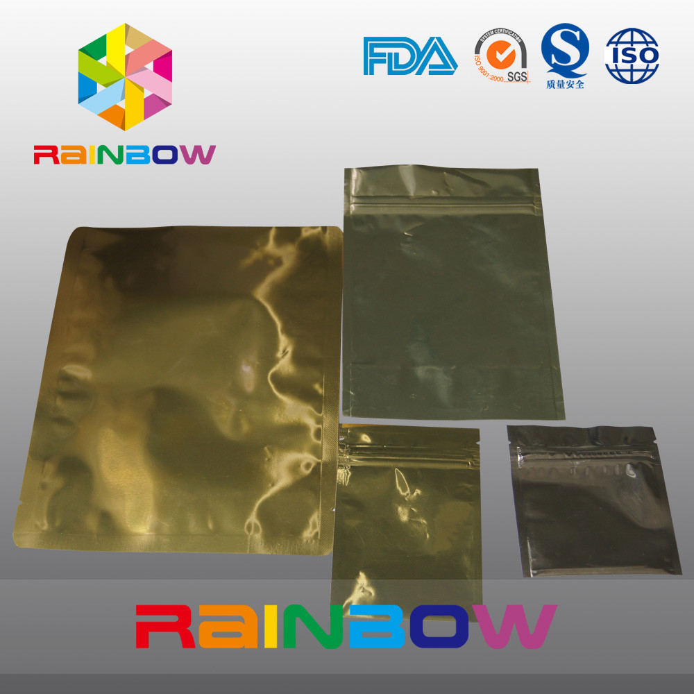 Χρυσή αργιλίου συσκευασία σακουλών φερμουάρ τσαντών φύλλων αλουμινίου αντιστατική για τα ηλεκτρονικά προϊόντα