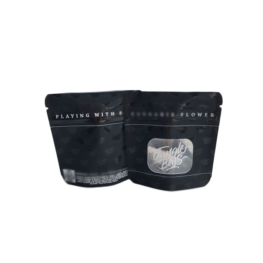 Πλαστικές σακούλες επιφάνειας μεταλλινών μαύρες που συσκευάζουν το UV διαφανές σαφές μπροστινό παράθυρο σημείων