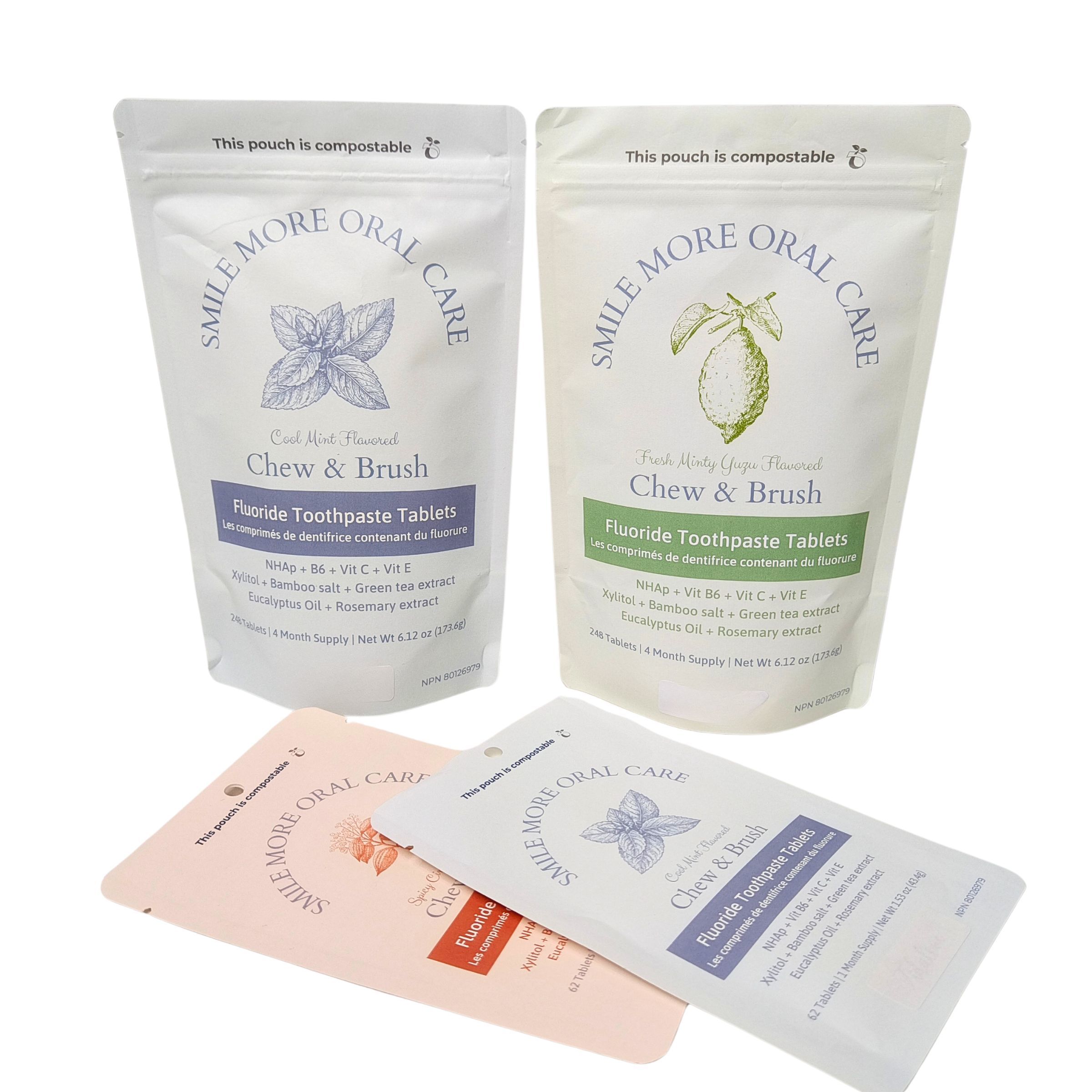 Βιοδιασπώμενη τσάντα χαρτιού Kraft λευκή τσάντα στερεοπτέρυγας πλαστική συσκευασία για τροφή κατοικίδιων ζώων