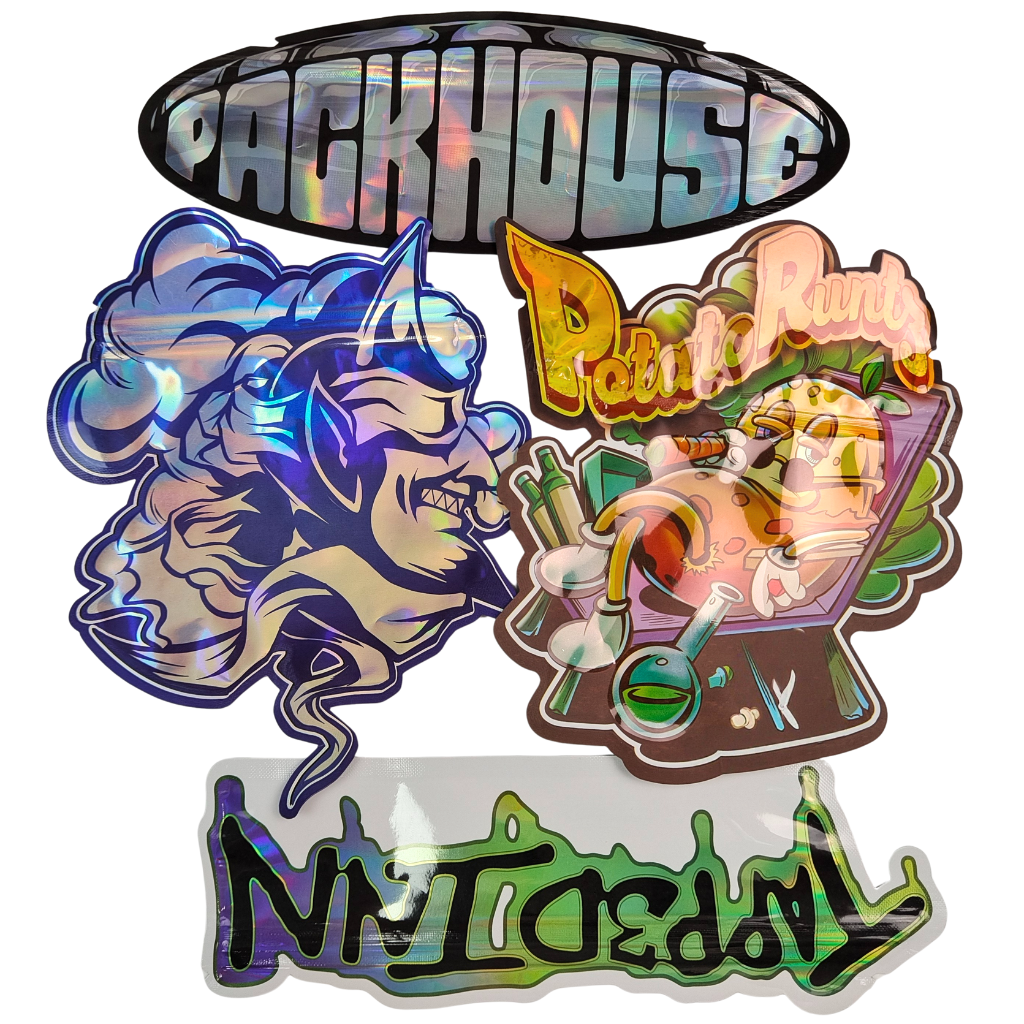 Ζεστή πώληση γυαλιστερή θραύση Mylar σακούλα με φερμουάρ Τρώσιμα Αδιάβροχα 3,5 7g 14g 28g μανιτάρια Gummies Custom εκτύπωση πλαστική σακούλα