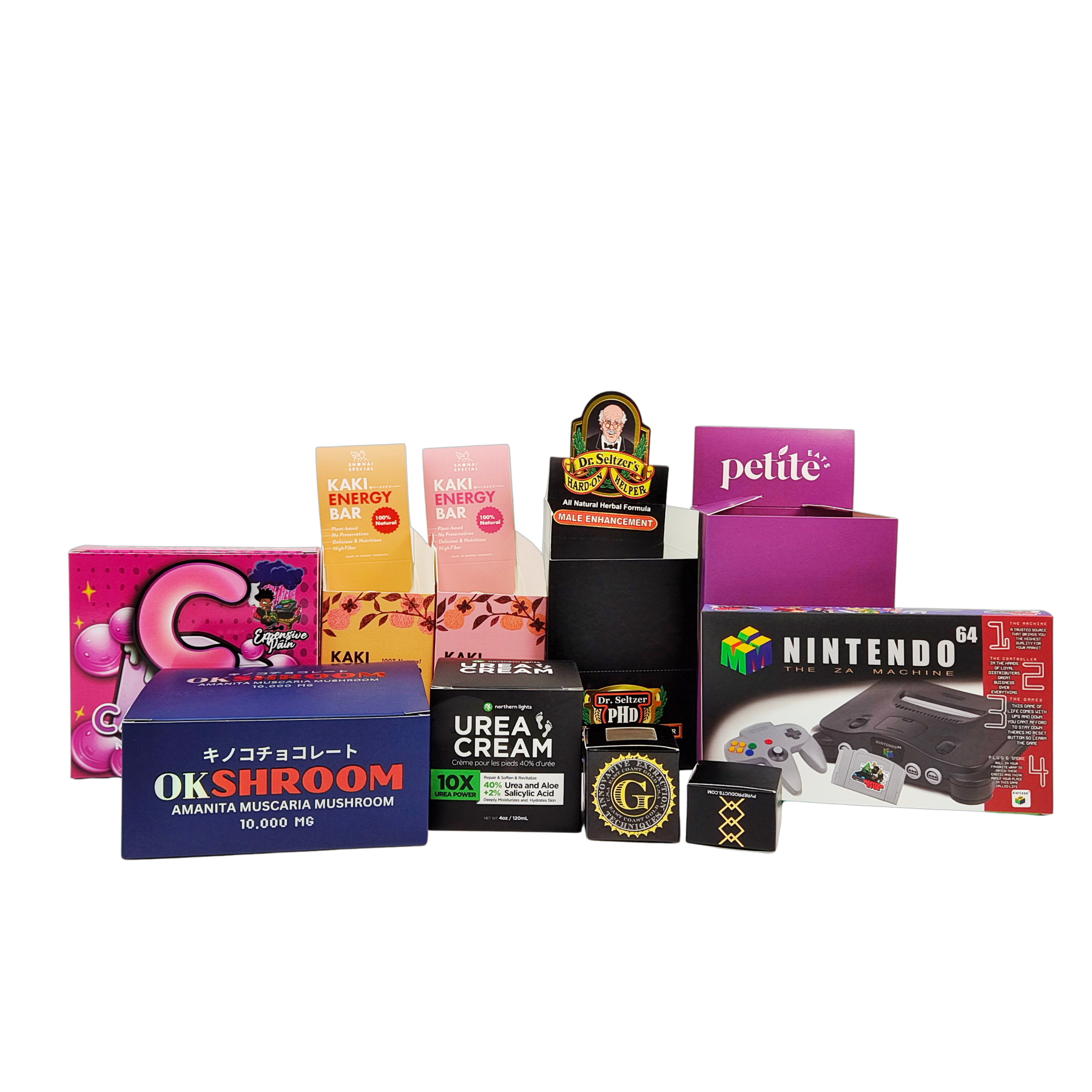 Προσαρμοσμένο αναδιπλούμενο κουτί χαρτιού Kraft με χαρτόνι 350g για οθόνη μετρητή λιανικής πώλησης