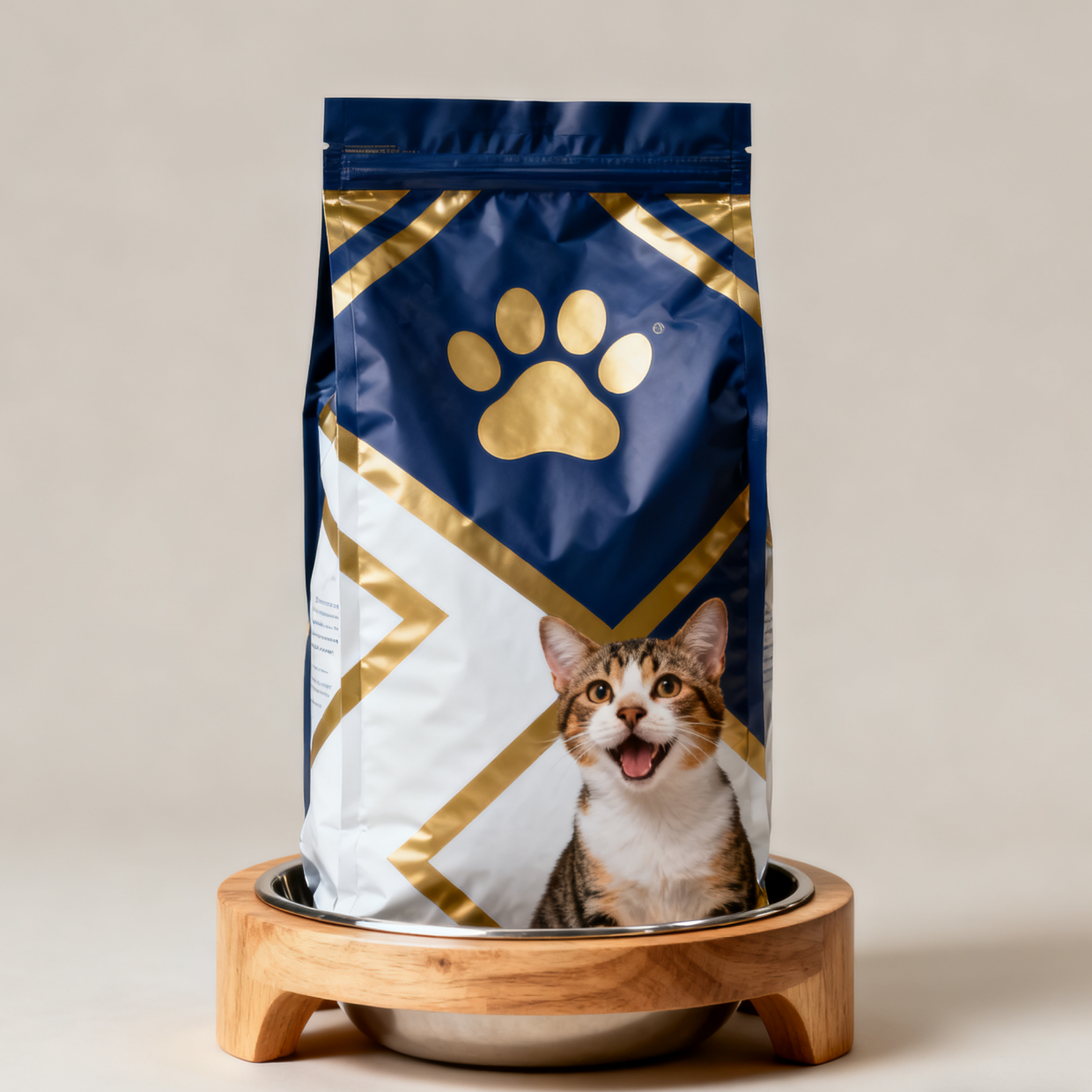 Προσαρμοσμένες Βιοδιασπώμενες Συσκευασίες Τροφίμων Ζώων Mylar Bags Side Gusset Pouch Σακούλα με Φερμουάρ για Τροφή Σκύλων Γάτων Ζώων με Βαλβίδα