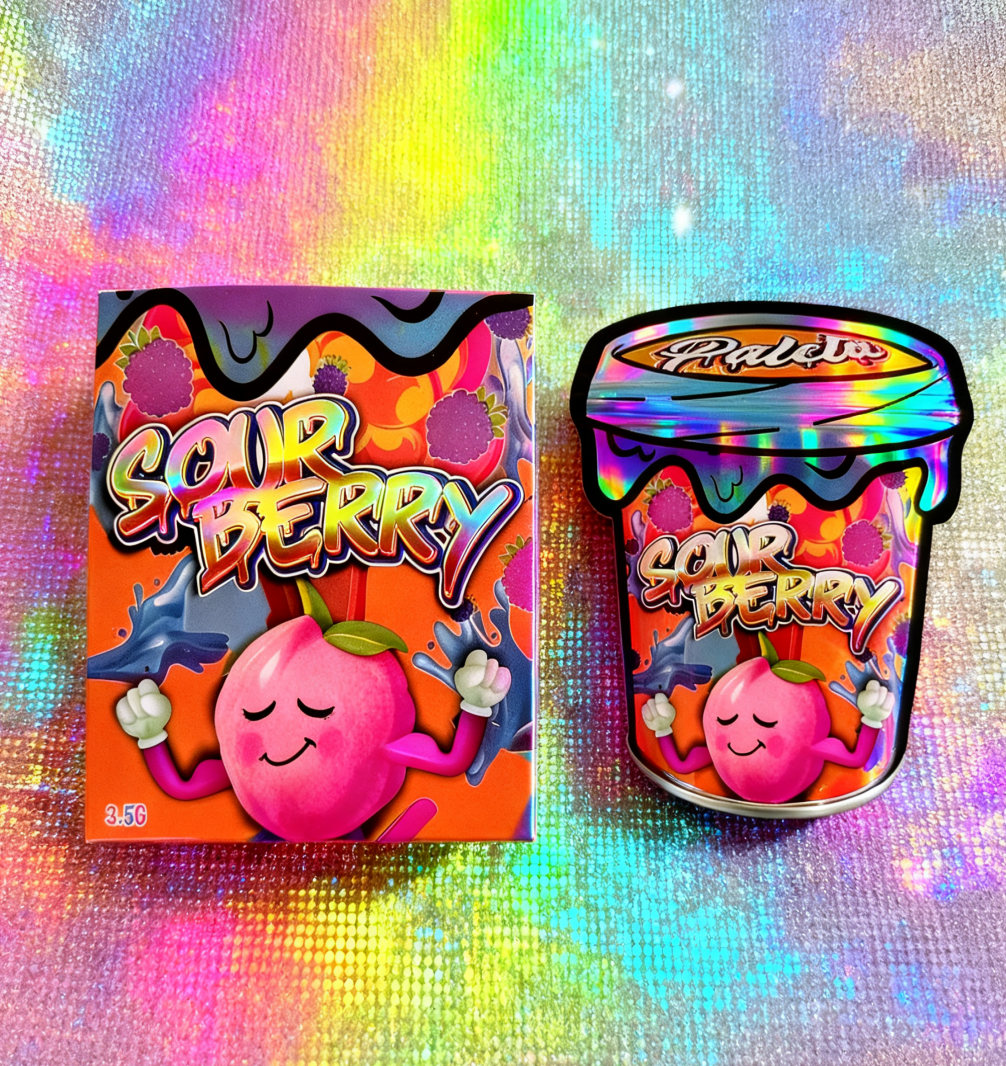 Ολογραφικό κουτί και τσάντα 3.5 Mylar Συσκευαστικό σύνολο επανακλειδωτό 3.5g Τρώσιμες σακούλες Mylar με θραύση με κουτιά δημητριακών