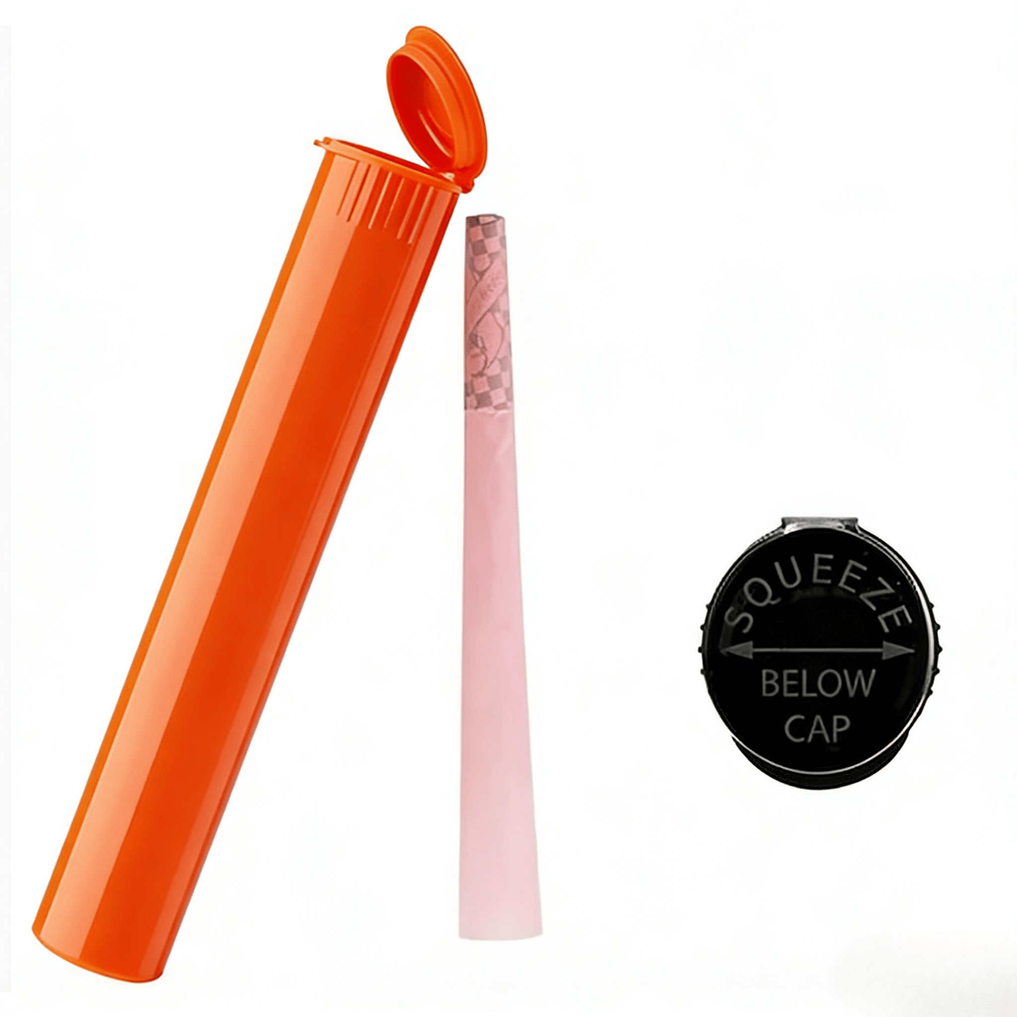 Προσαρμοσμένα χρώματα 80mm 98mm 109mm 116mm Ανθεκτικό στα παιδιά Σφίξιμο Pop Tops Tubes Πλαστικό Pre Packing Rolling Tube με αυτοκόλλητο ετικέτας