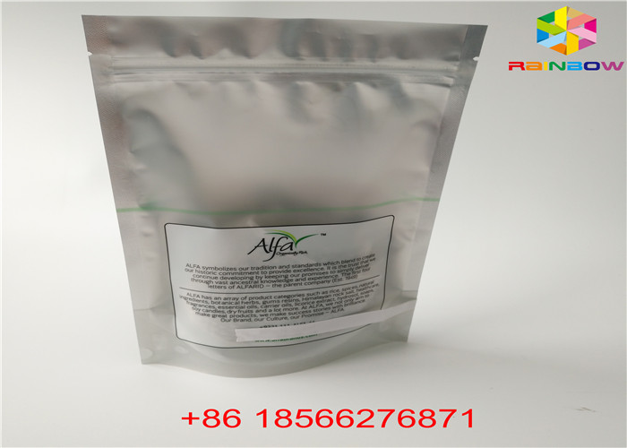 Στιλπνή ασημένια στάση επάνω σακουλών αλουμινίου σαφές πλαστικό υλικό τσαντών φύλλων αλουμινίου στο συσκευάζοντας