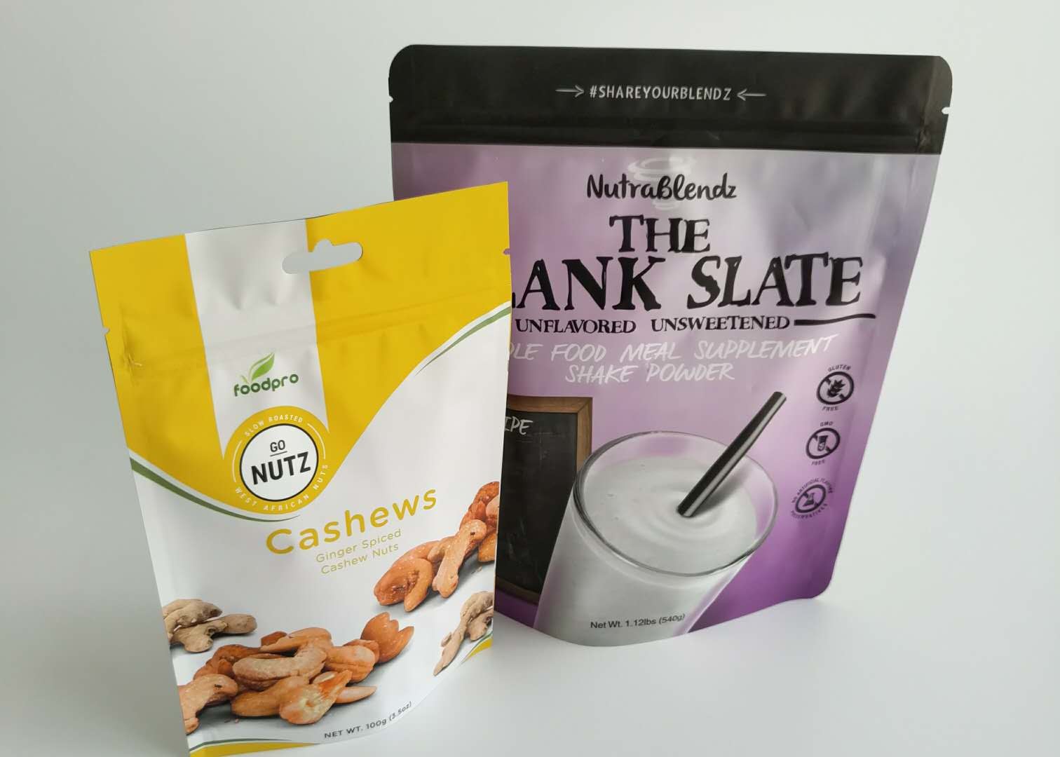 Κακάο πρωτεΐνη σνακ σακούλα συσκευασία, Στάσου Zipper Pouch Custom εκτύπωση Logo