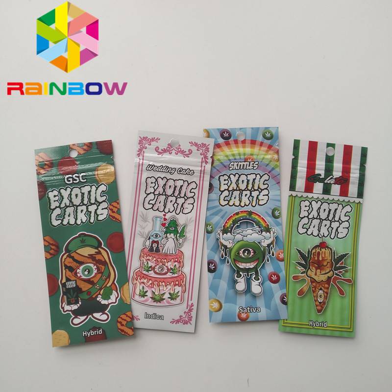 Ολογραφικές πλαστικές σακούλες κασετών Vape που συσκευάζουν Ziplock τα εξωτικά κάρρα πετρελαίου Cbd