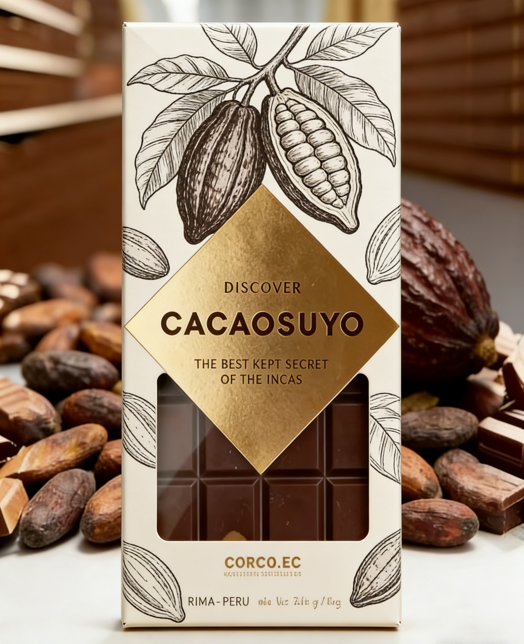 Προσαρμοσμένο βιοδιασπώμενο κουτί από χαρτί Kraft ποιότητας τροφίμων με διαφανές παράθυρο για συσκευασία σοκολάτας