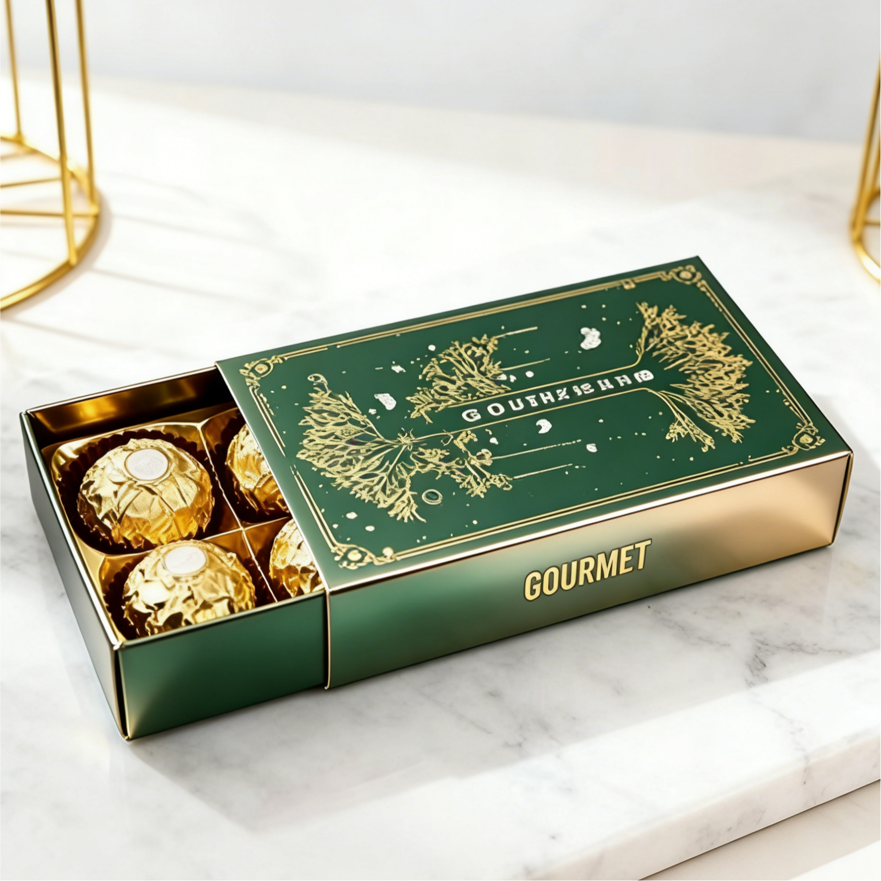 Προσαρμοσμένη συσκευασία κουτιών σοκολάτας με ανάγλυφα μοτίβα