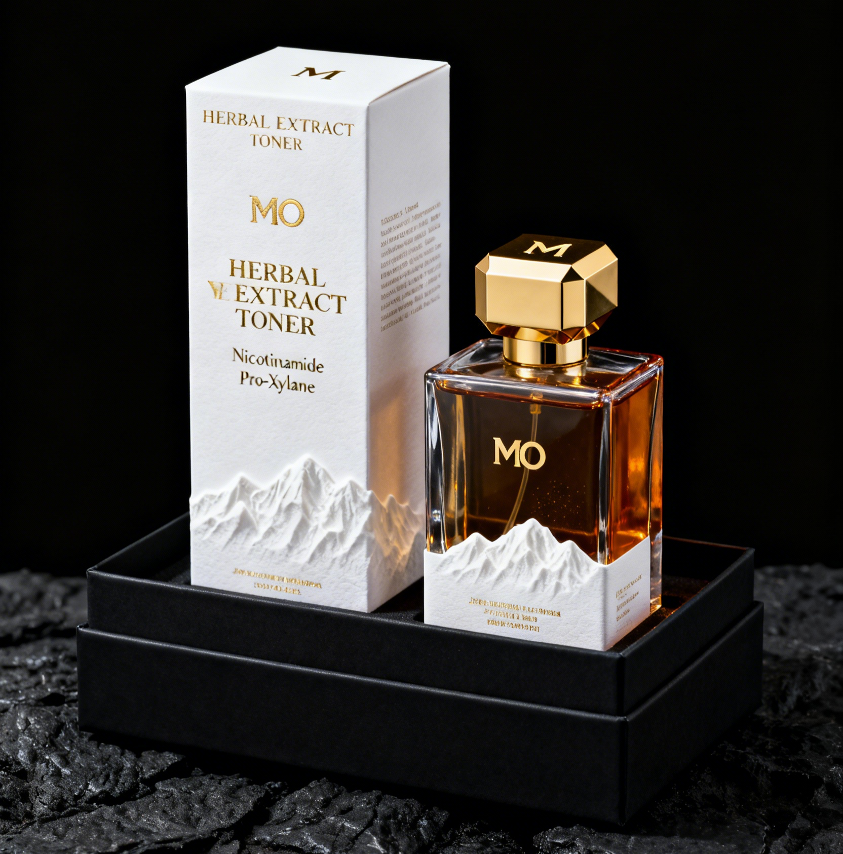 Προσαρμοσμένη εκτύπωση Βιοδιασπώμενη συσκευασία καλλυντικών Συσκευή για τη φροντίδα του δέρματος Συσκευή δώρου με χρυσό σφραγίδα και ανάγλυφο