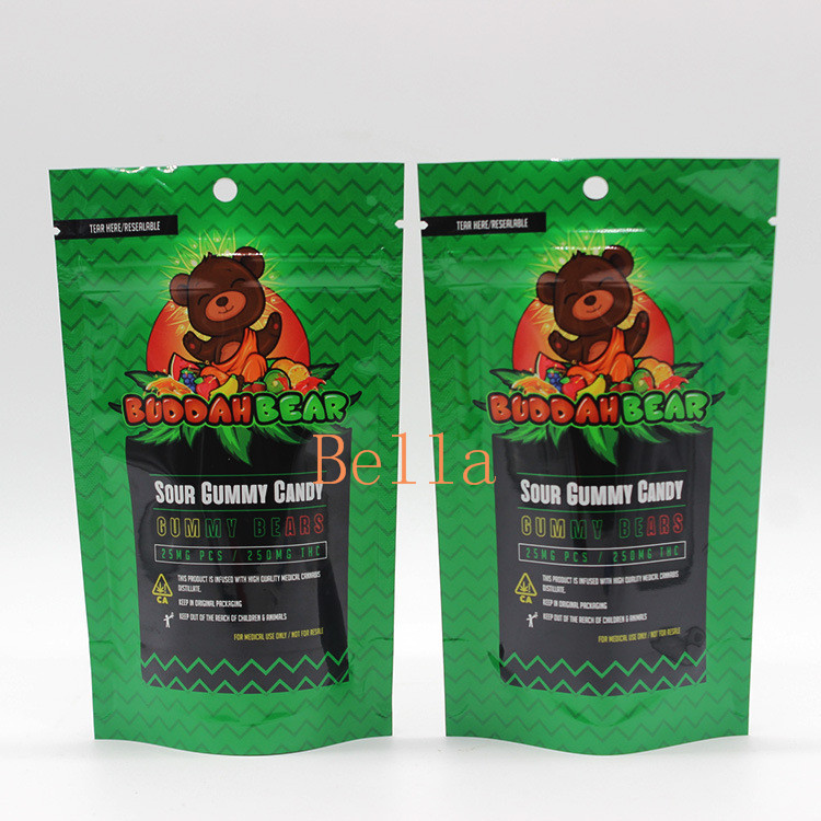 Σαφής στάση παραθύρων επάνω στην εκτύπωση συνήθειας σακουλών φερμουάρ για τη βοτανική συσκευασία τσαγιού CBD Powerfood