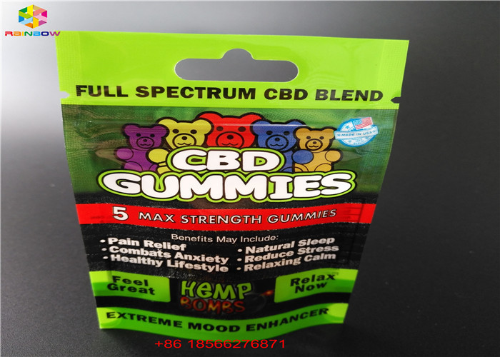 CBD GUMMIES πλαστικό φουσκαλών σακούλι αργιλίου Packa τοποθετημένο σε στρώματα τσάντες με το παράθυρο