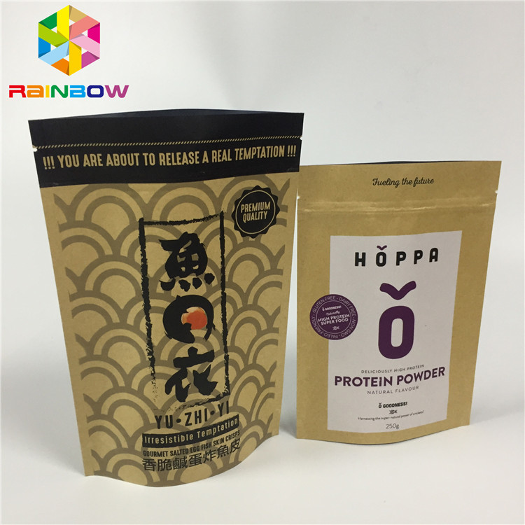 Ziplock εγγράφου της Kraft στάση επάνω στη μόνη υγρασία στάσεων φύλλων αλουμινίου αργιλίου σακουλών - απόδειξη για το πρόχειρο φαγητό καρυδιών