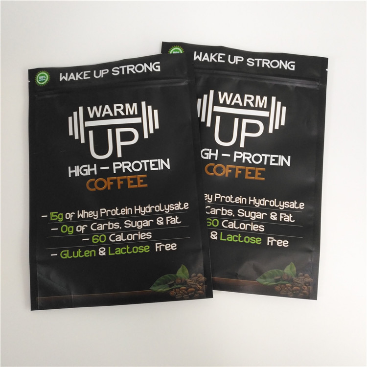 Μαύρη βιοδιασπάσιμη στάση μεταλλινών επάνω στην πλαστική συσκευασία σακουλιών καφέ Mylar τσαντών σακουλών φερμουάρ