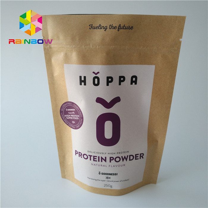 Ziplock βαθμού τροφίμων σακουλών φύλλων αλουμινίου Eco φιλικό συσκευάζοντας τυπωμένο λογότυπο έγγραφο τεχνών της Kraft