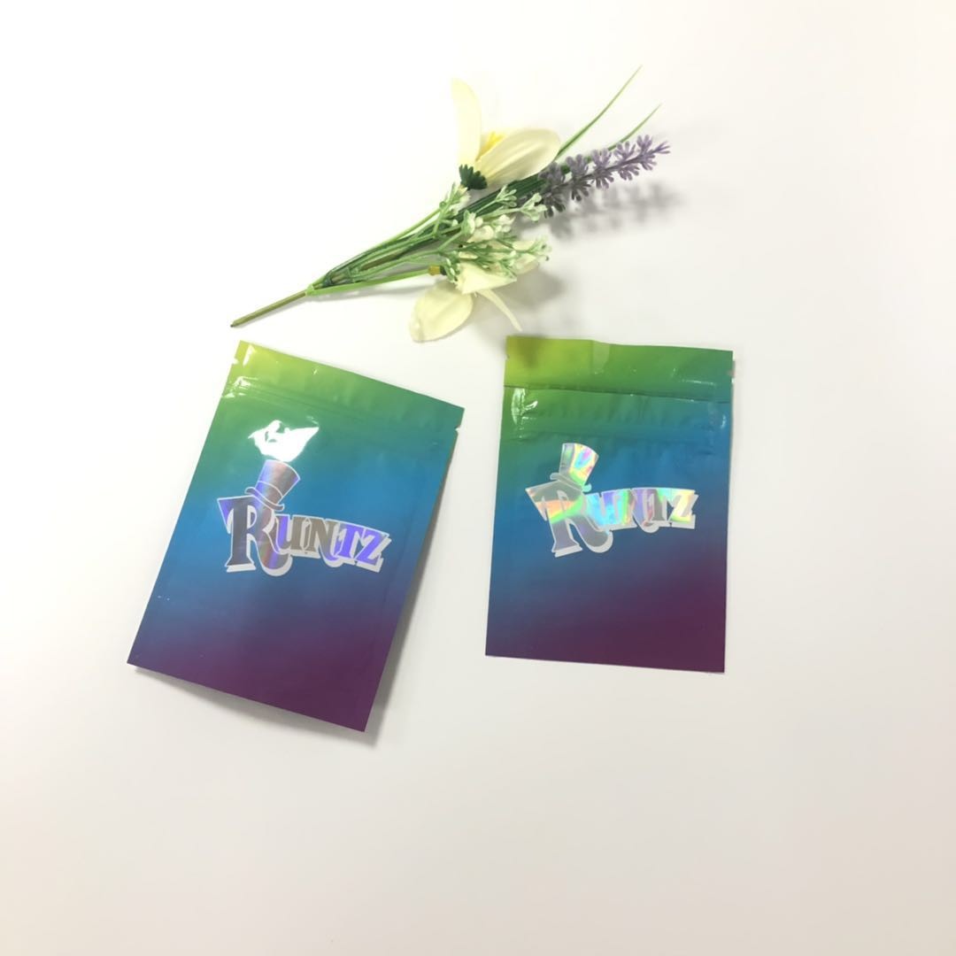 Ολογραφικά παιδιά πλαστικών τσαντών κλειδαριών φερμουάρ Runtz απόδειξης μυρωδιάς ανθεκτικά για την κάψα/τα χάπια