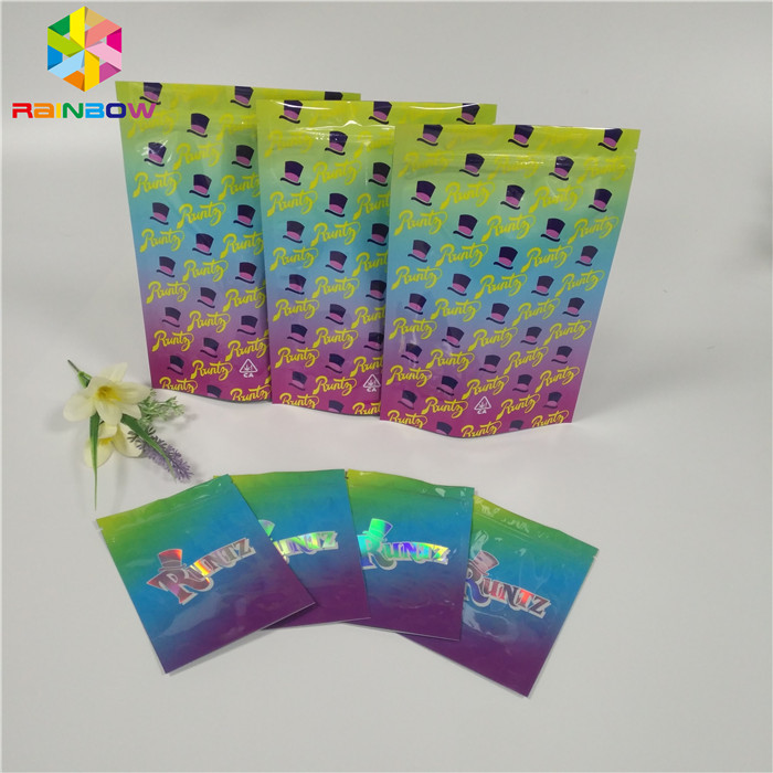 Η σακούλα φύλλων αλουμινίου απόδειξης μυρωδιάς που συσκευάζει τα μπισκότα τσαντών Runtz/χάπι/Gummy αντέχει την εφαρμογή