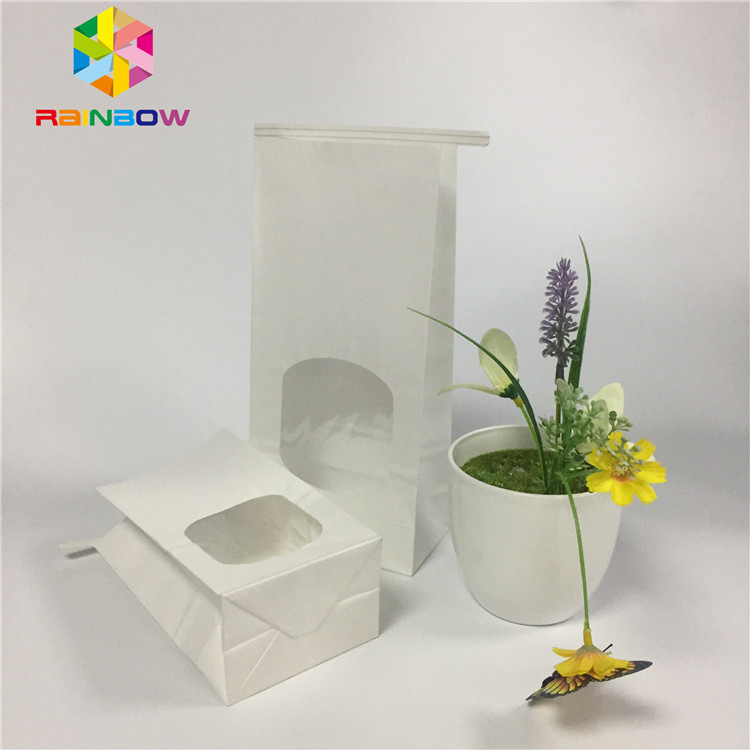 Greaseproof τσάντα πρόχειρων φαγητών που συσκευάζει τη σαφή τσάντα παραθύρων της Λευκής Βίβλου σαφή με το δεσμό κασσίτερου