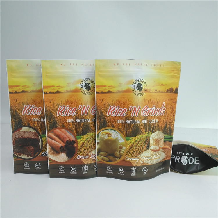 Resealable πλήρες χρώμα τσαντών καρυδιών σπόρου ρυζιού δημητριακών σακουλών τροφίμων συσκευασίας σακουλών φύλλων αλουμινίου που τυπώνεται