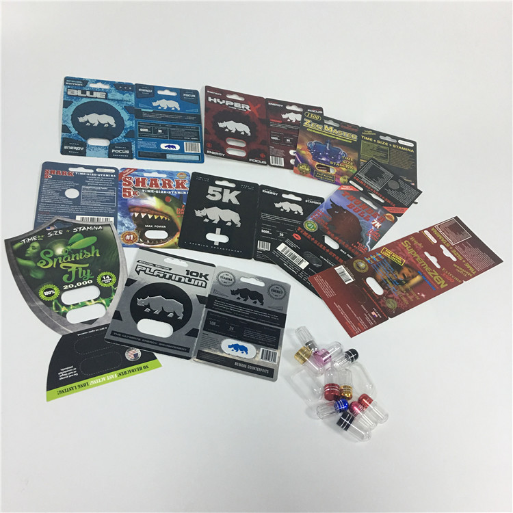 Κάρτα φουσκαλών εκτύπωσης μεταξιού που συσκευάζει το αρσενικό λογότυπο συνήθειας χαπιών φύλων ρινοκέρων φαρμάκων αυξήσεων