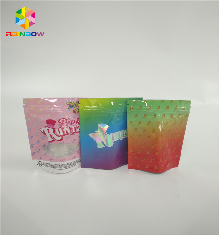 Η ακίνδυνη για τα παιδιά στάση 3.5g επάνω στις τσάντες σακουλών φερμουάρ προσαρμόζει την απόδειξη μυρωδιάς πακέτων Runtz τυπωμένων υλών