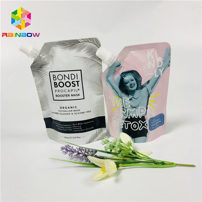 Στάση βαθμού τροφίμων Doypack επάνω να καθαρίσει σακουλών στην επαναχρησιμοποιήσιμη συσκευασία μασκών πηκτωμάτων του προσώπου υγρή