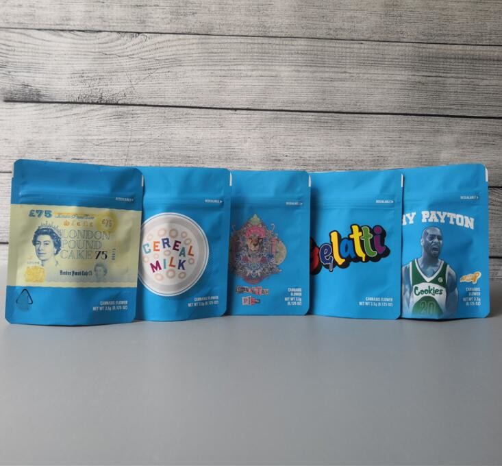 Πρόσφατα καυτός πωλήστε την τσάντα μπισκότων με τις ολογραφικές αυτοκόλλητες ετικέττες μπισκότων η τσάντα Mylar απόδειξης μυρωδιάς για τη συσκευασία ζιζανίων