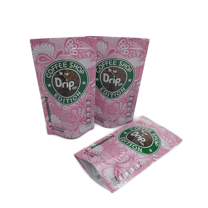 Συσκευάζοντας τυπωμένη συνήθεια στάση φερμουάρ καφέ σταλαγματιάς επάνω στην απόδειξη Eco μυρωδιάς σακουλών φιλικό