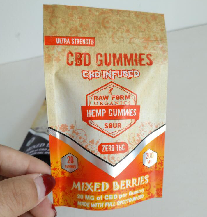 Ψηφιακές Gummy μικρές σακούλες φύλλων αλουμινίου αργιλίου τσαντών κλειδαριών φερμουάρ εκτύπωσης αεροστεγείς CBD