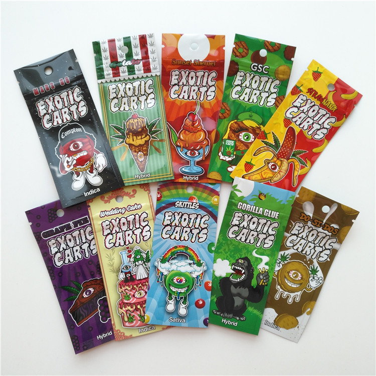 Vape κασετών αργιλίου φύλλων αλουμινίου συσκευάζοντας λογότυπο συνήθειας σακουλών κάρρων τσαντών εξωτικό