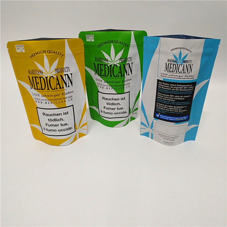 Πλαστική στάση Mylar φύλλων αλουμινίου ζιζανίων CBD επάνω στην αεροστεγή μυρωδιά σακουλών ανθεκτική