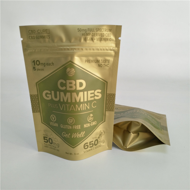 Ψηφιακή χρυσή στάση μεταλλινών εκτύπωσης επάνω στη μικρή τσάντα Mylar απόδειξης σακουλών φερμουάρ για τα ζιζάνια